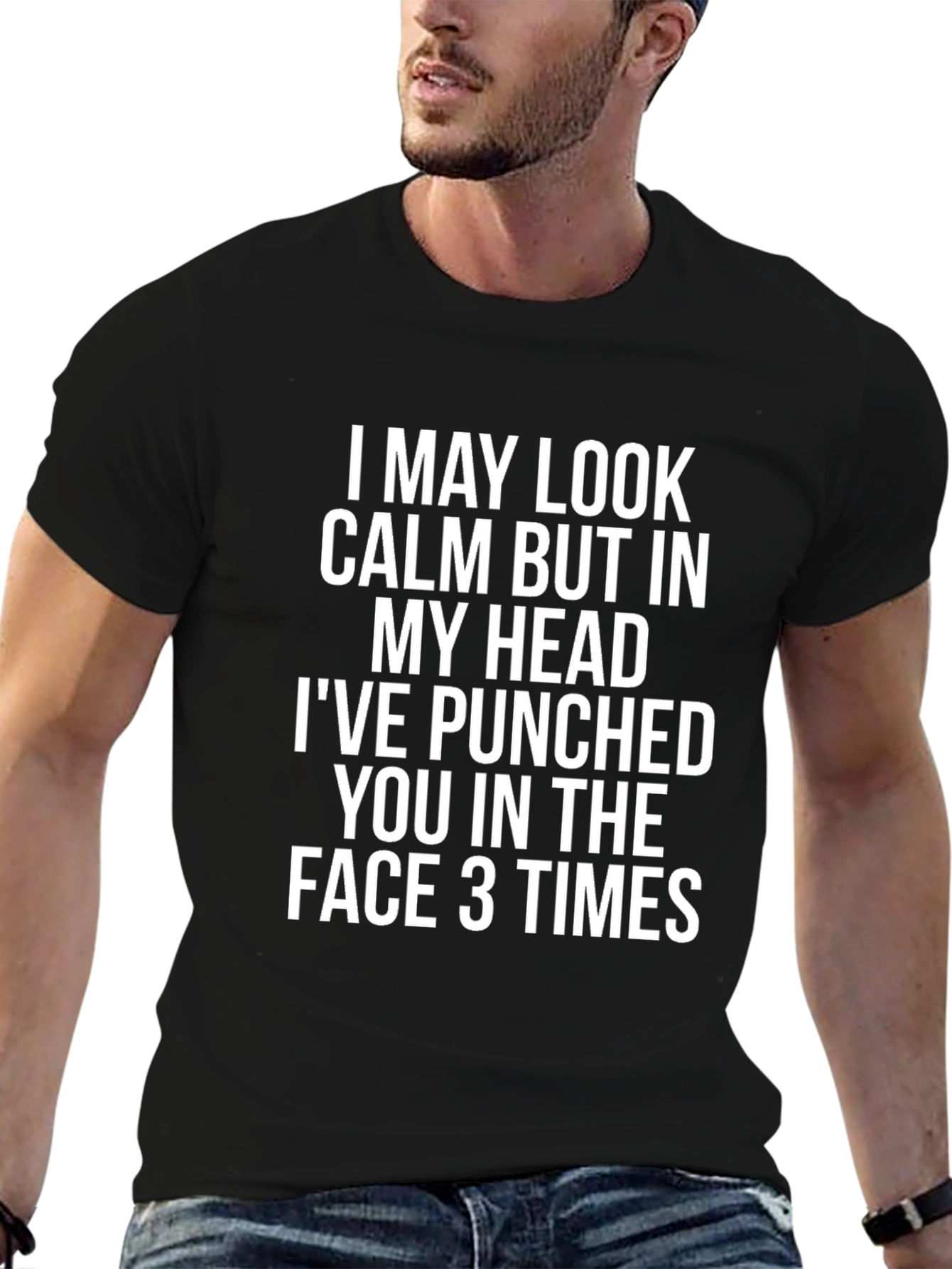 Funny Graphic Tee - Calm But Punched You