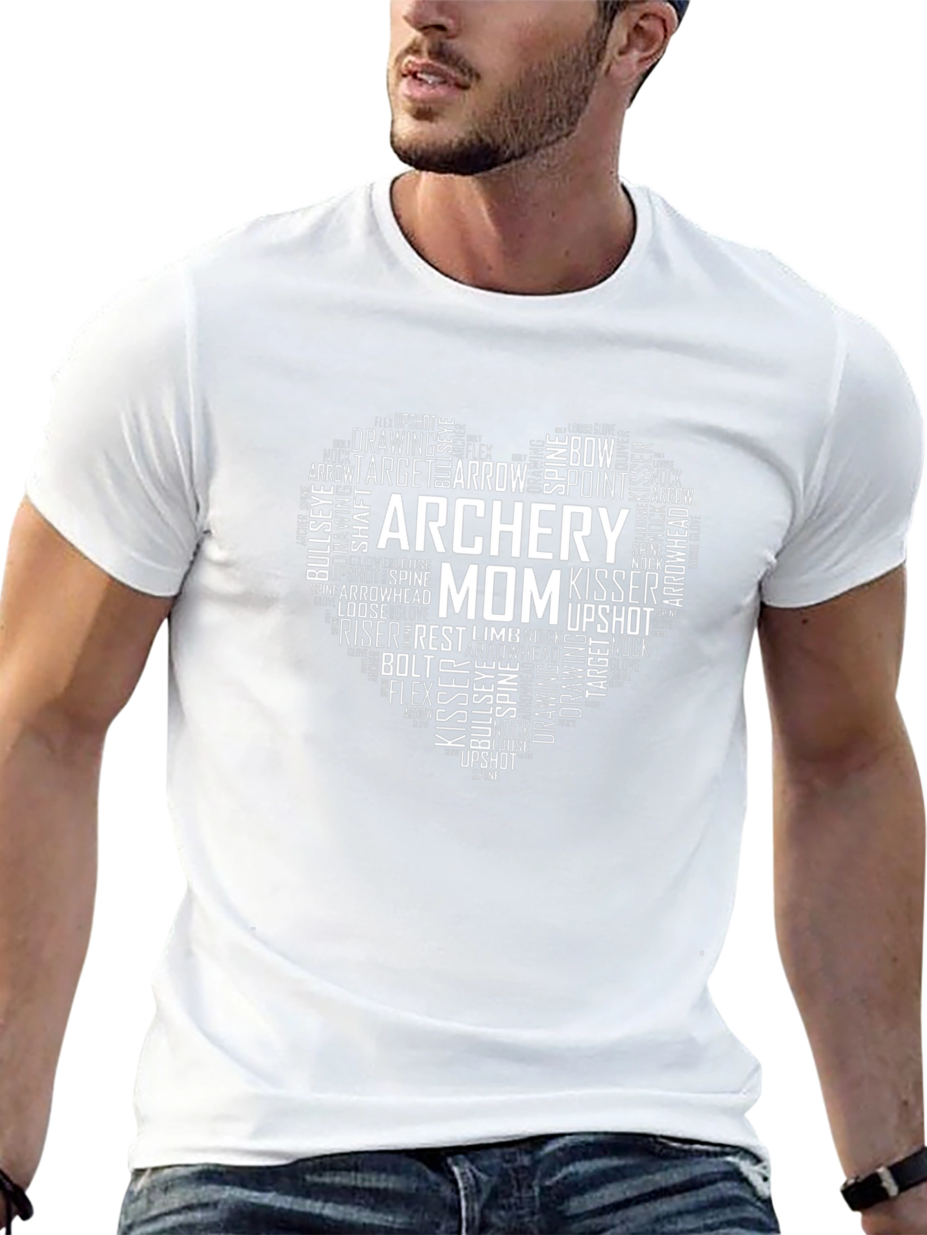 Archery Mom Heart Graphic Tee - Black