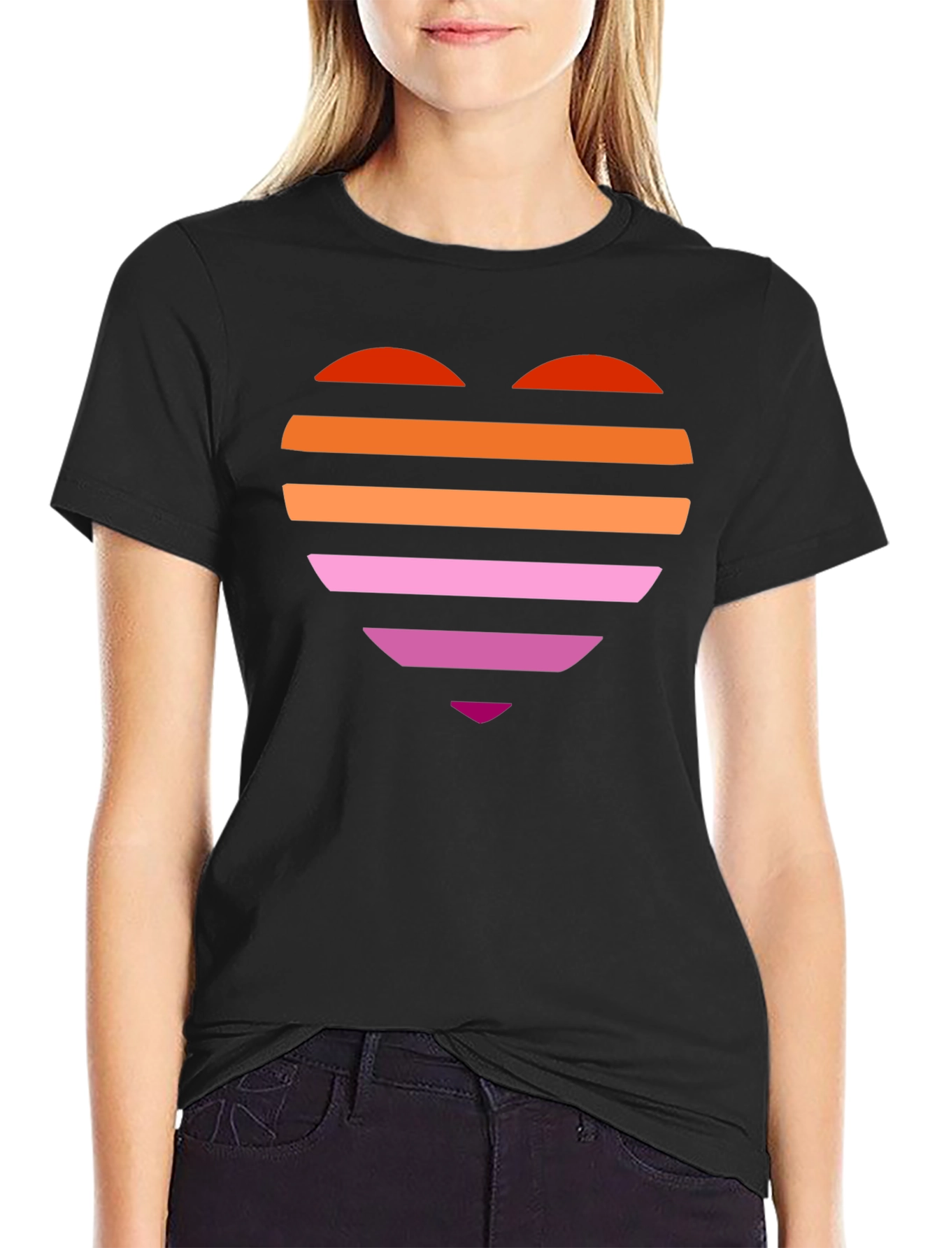 Pride Heart Tee - Lesbian Flag Shirt