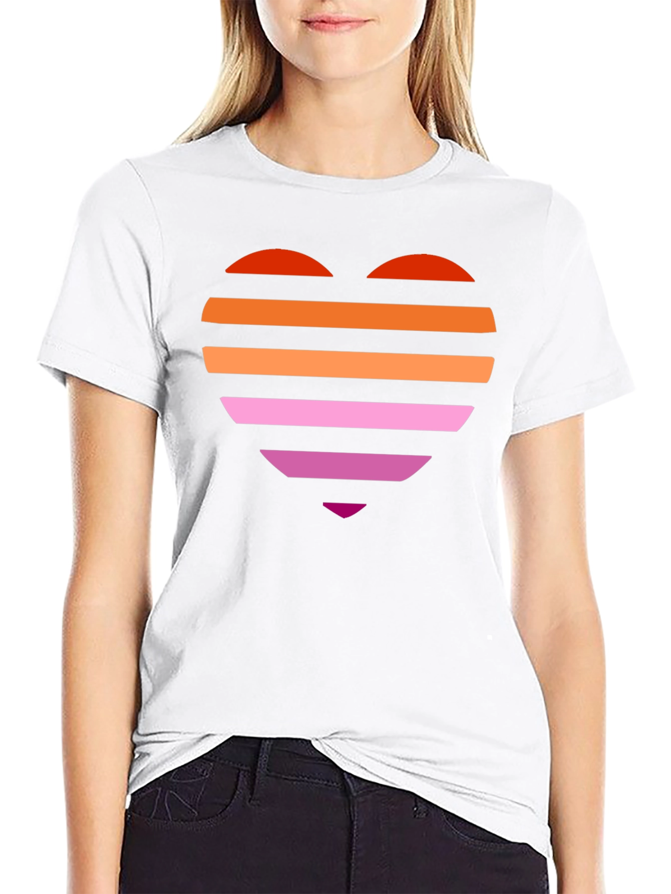 Pride Heart Tee - Lesbian Flag Shirt
