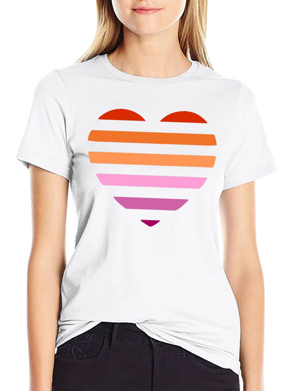 Pride Heart Tee - Lesbian Flag Shirt