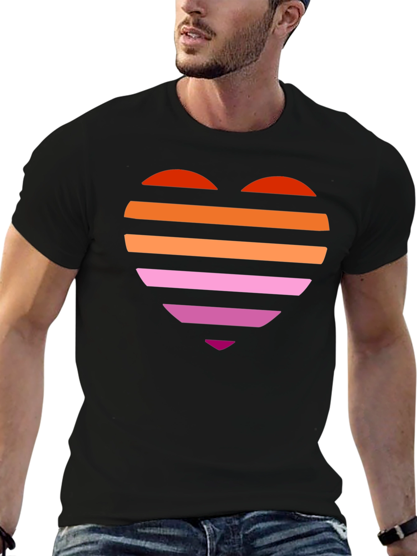 Pride Heart Tee - Lesbian Flag Shirt