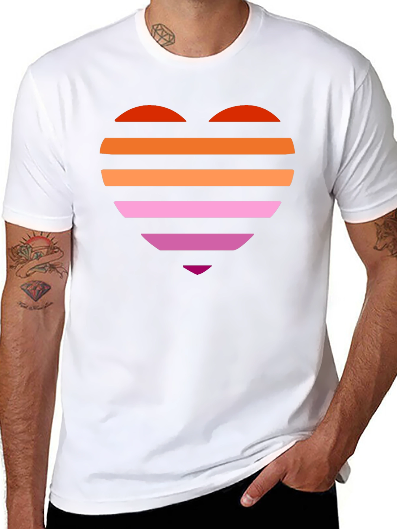Pride Heart Tee - Lesbian Flag Shirt
