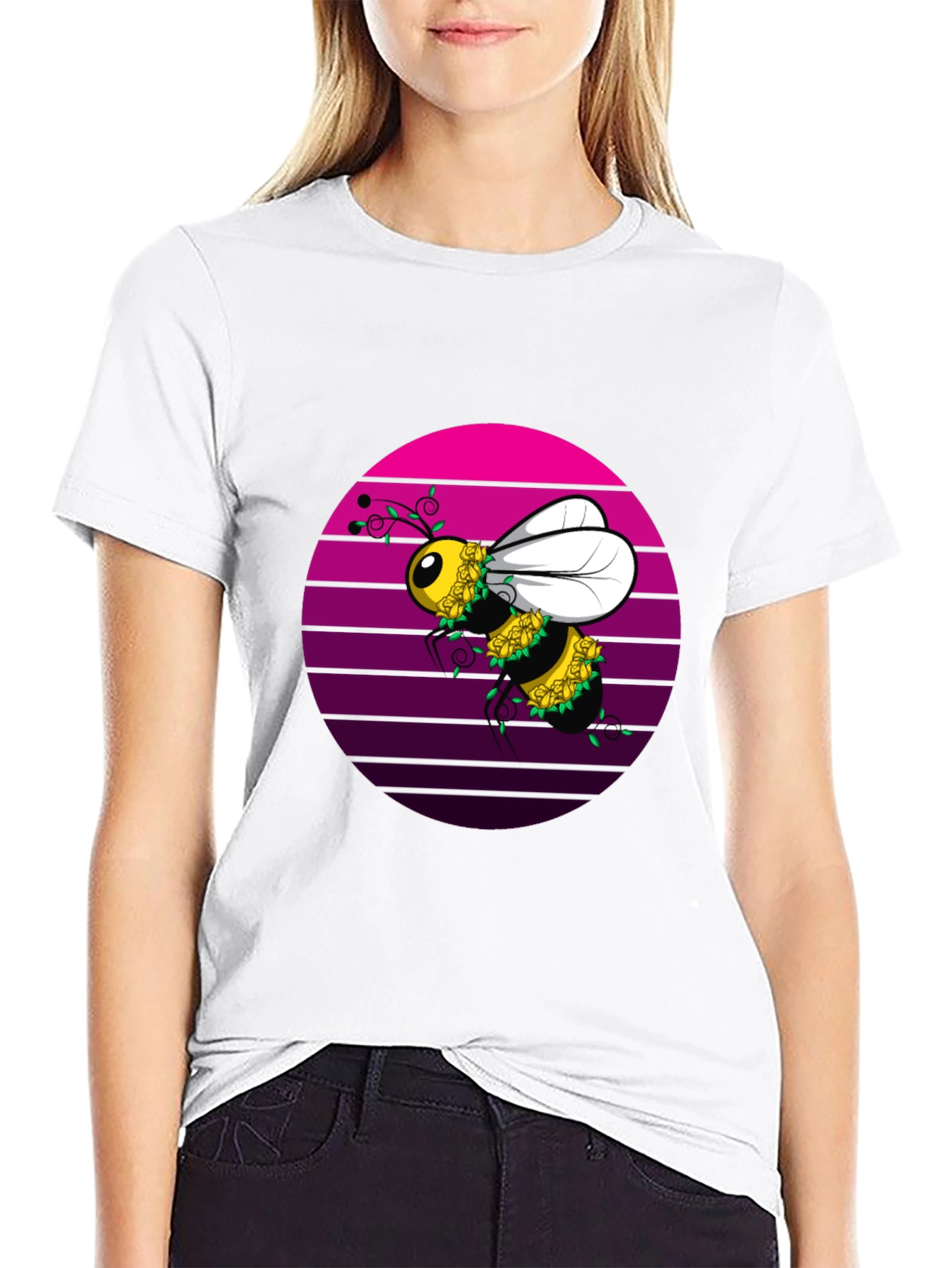 Bee Floral T-Shirt - Unique Graphic Tee