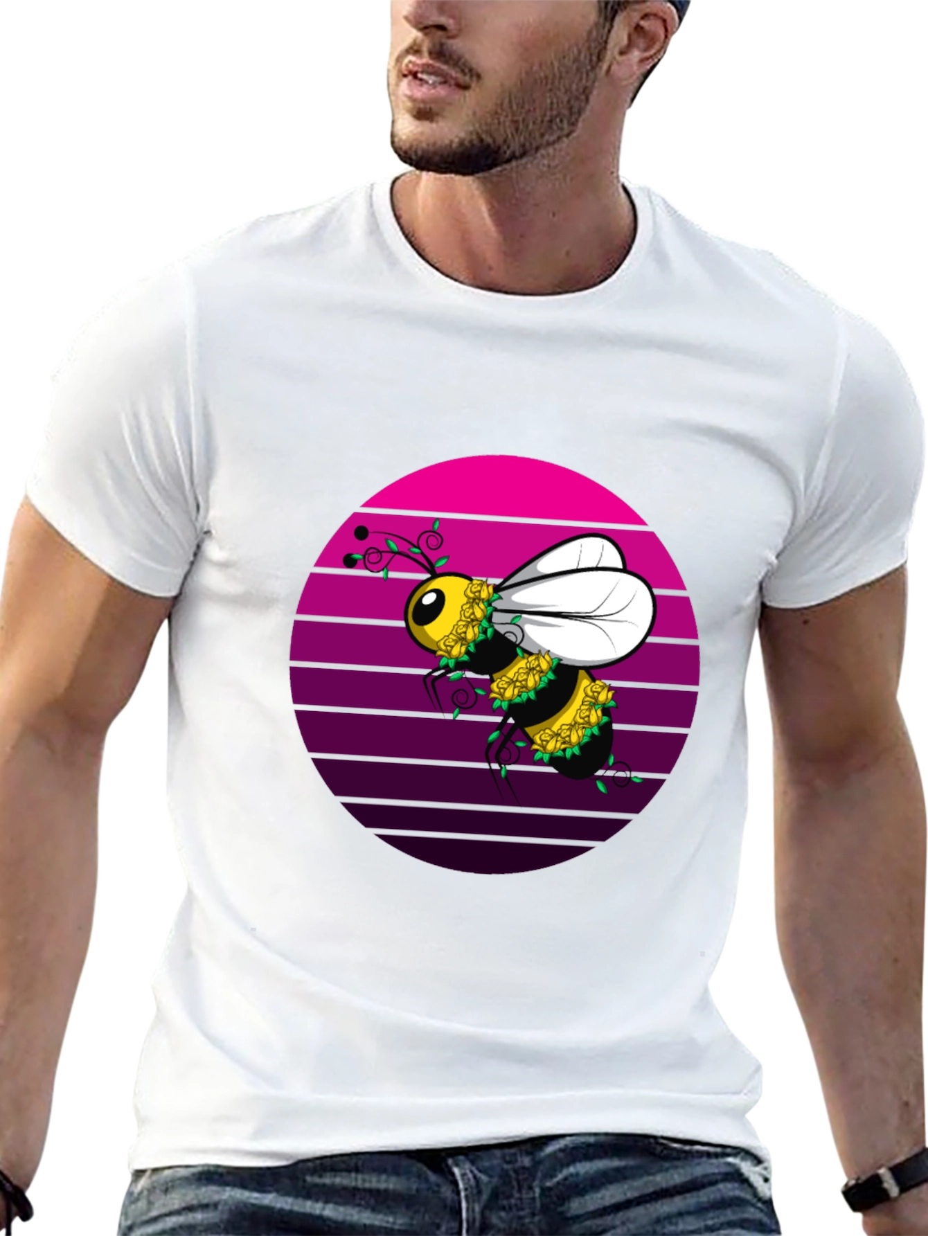 Bee Floral T-Shirt - Unique Graphic Tee