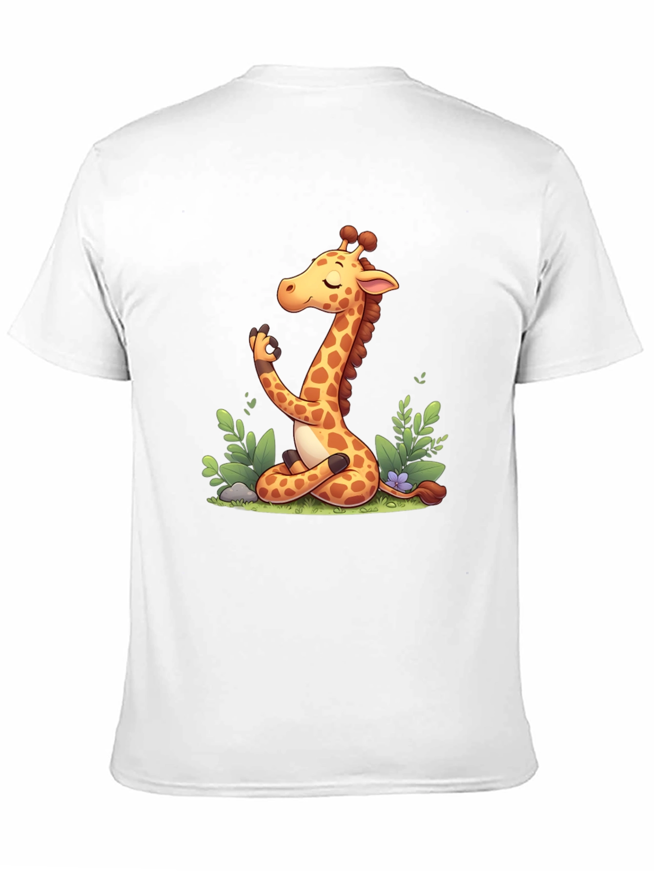 Meditating Giraffe Graphic Tee - Black