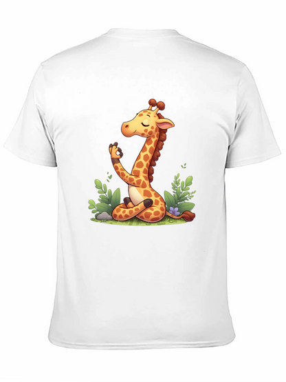 Meditating Giraffe Graphic Tee - Black