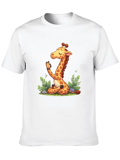 Meditating Giraffe Graphic Tee - Black