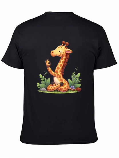 Meditating Giraffe Graphic Tee - Black