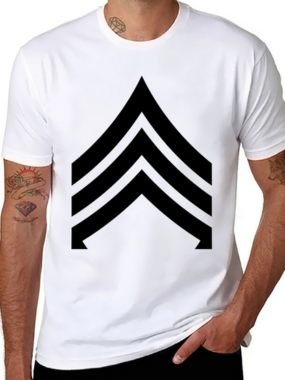 Black Chevron Graphic Tee - Casual Style