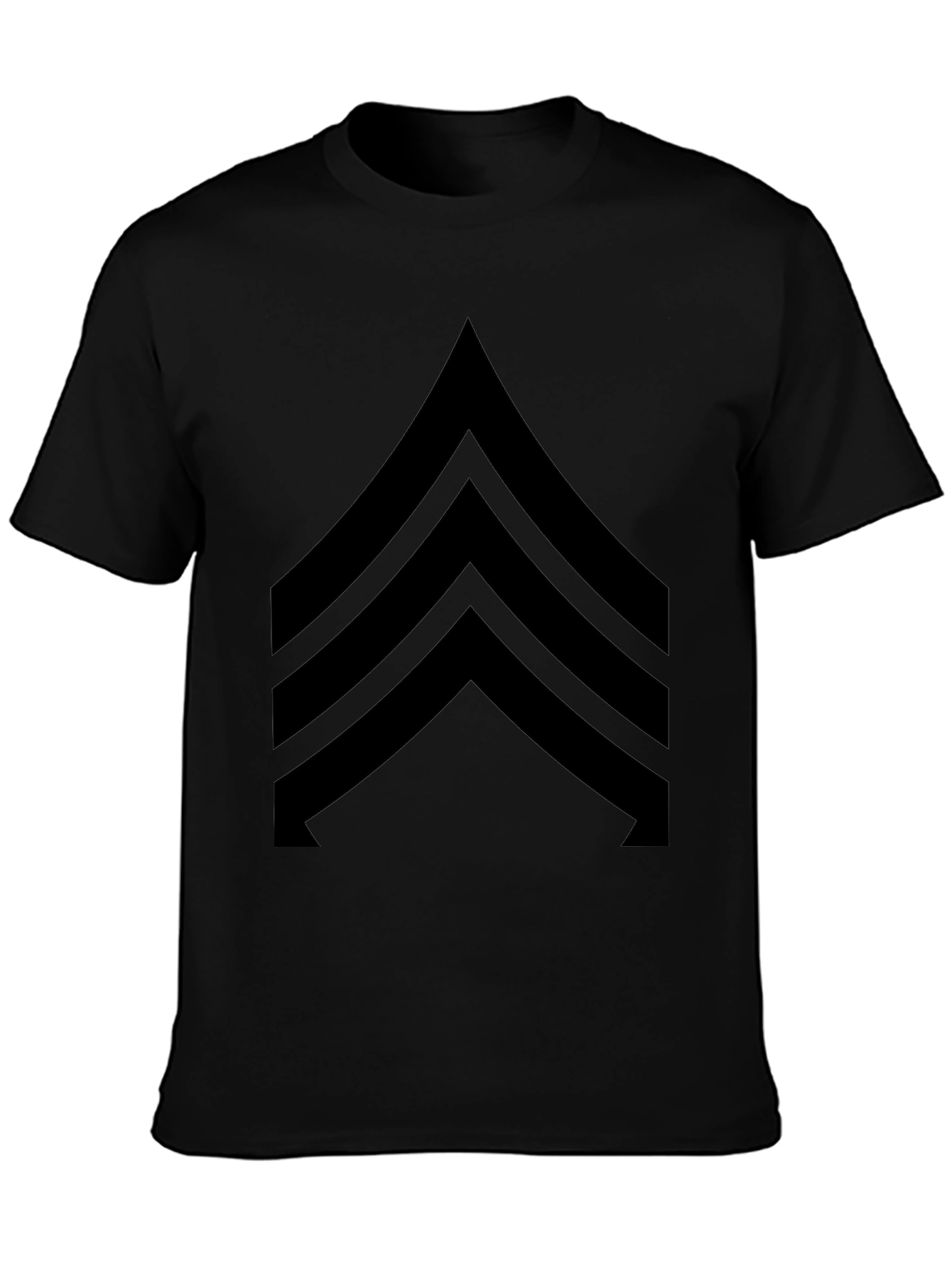 Black Chevron Graphic Tee - Casual Style