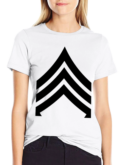 Black Chevron Graphic Tee - Casual Style
