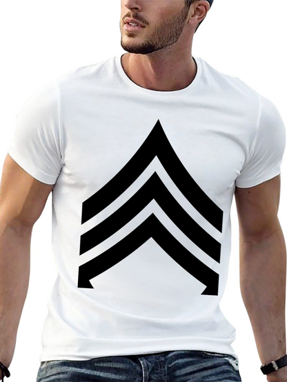 Black Chevron Graphic Tee - Casual Style