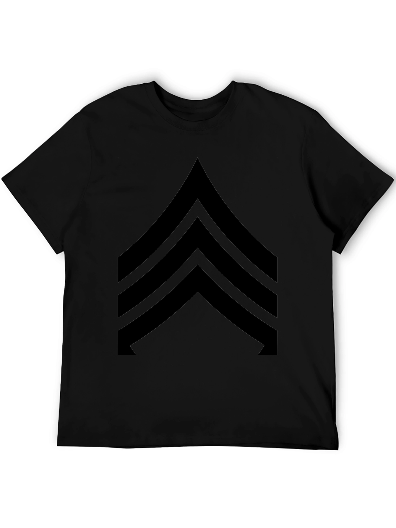 Black Chevron Graphic Tee - Casual Style