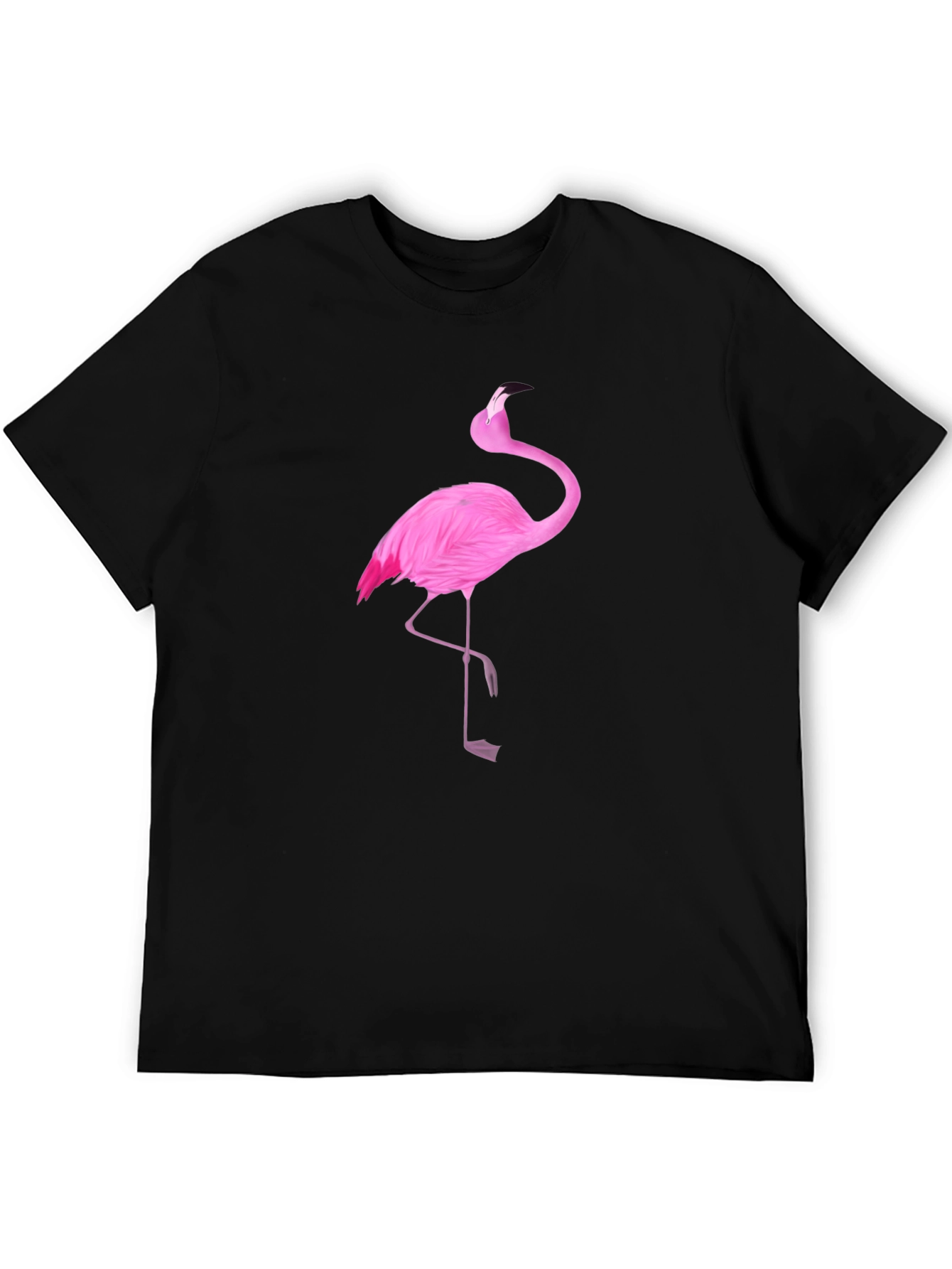 Pink Flamingo Graphic Black T-Shirt