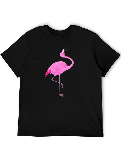 Pink Flamingo Graphic Black T-Shirt