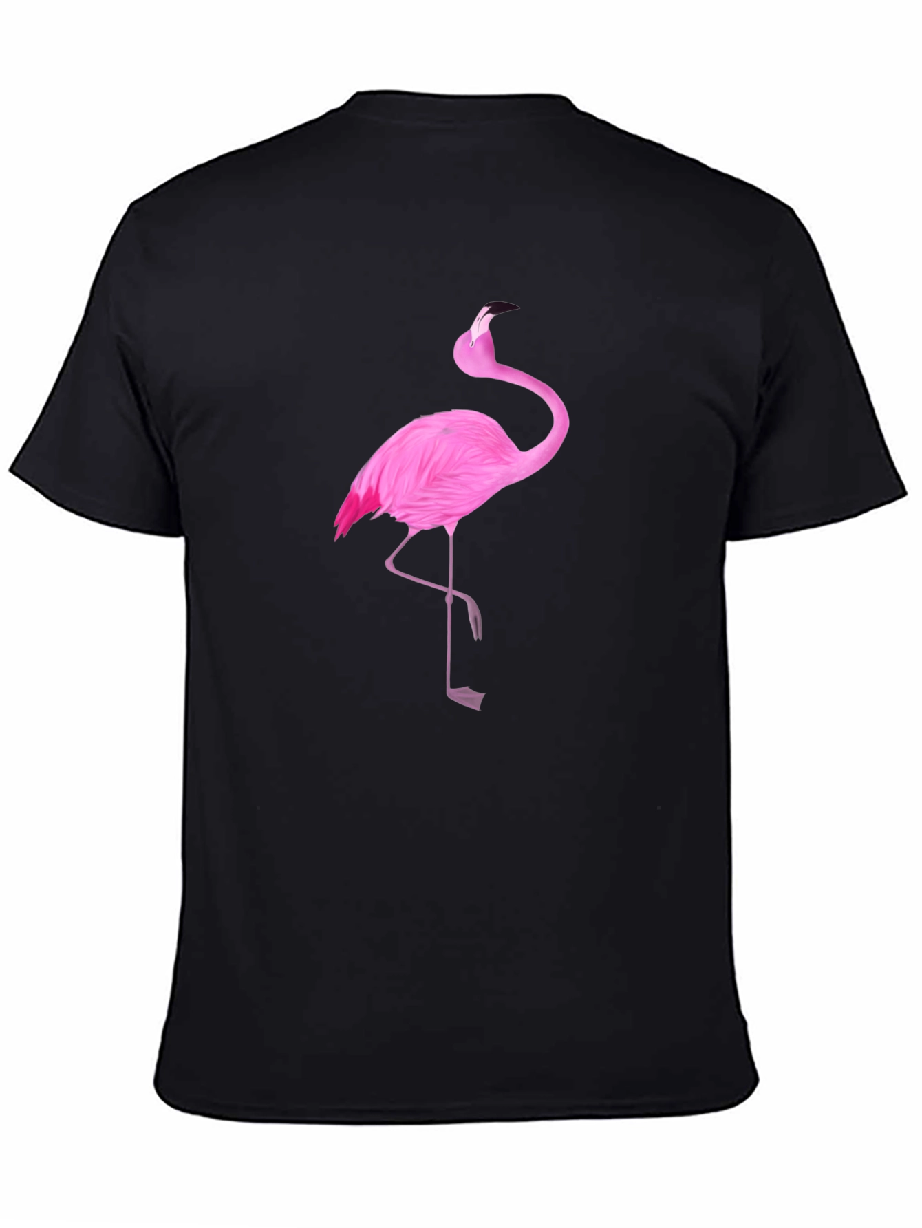 Pink Flamingo Graphic Black T-Shirt