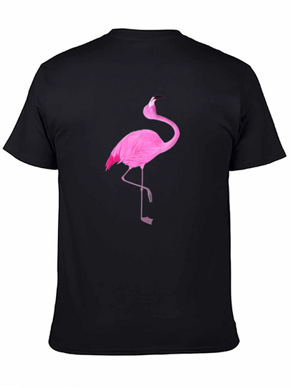 Pink Flamingo Graphic Black T-Shirt