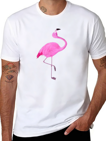 Pink Flamingo Graphic Black T-Shirt