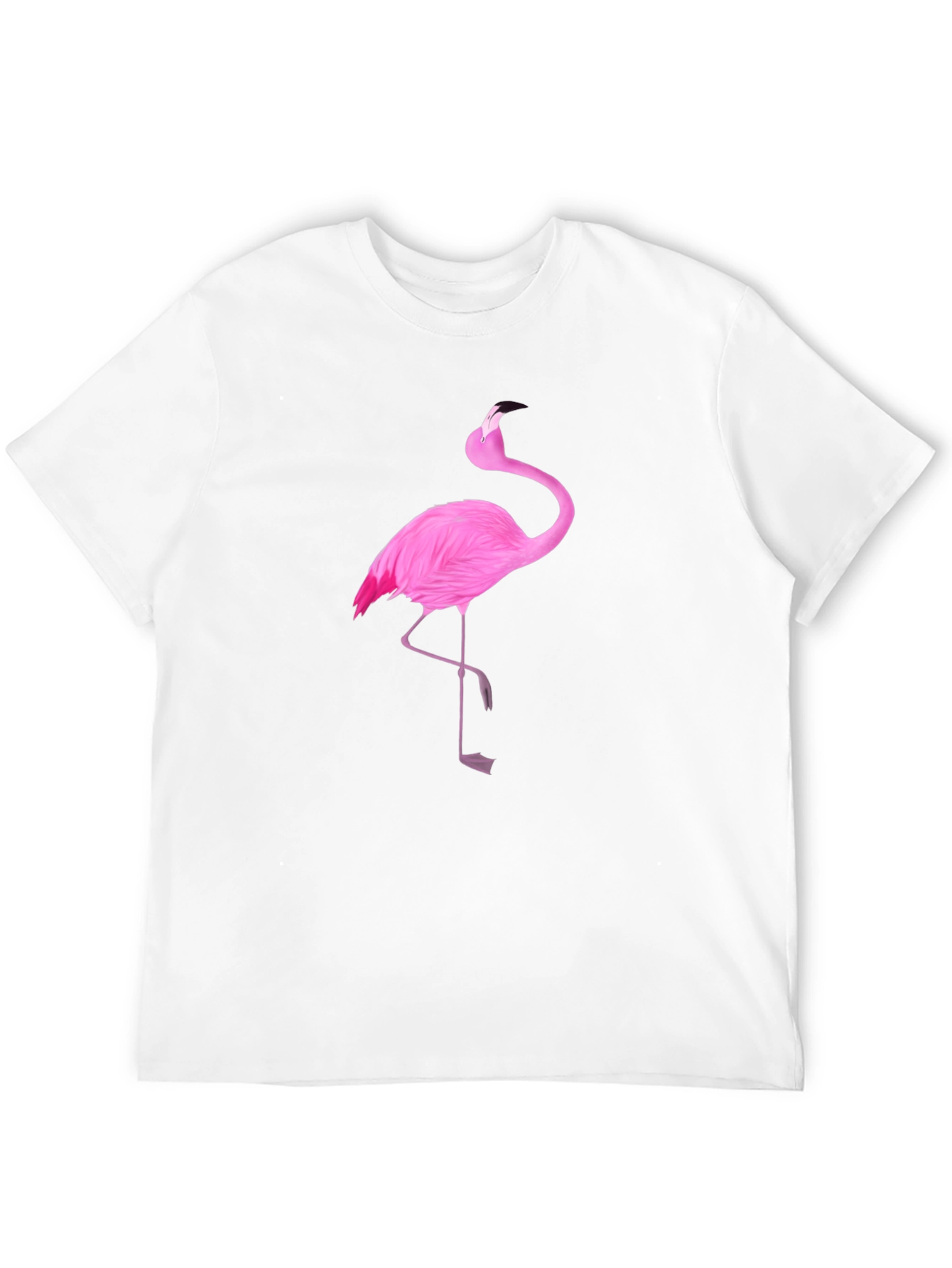 Pink Flamingo Graphic Black T-Shirt