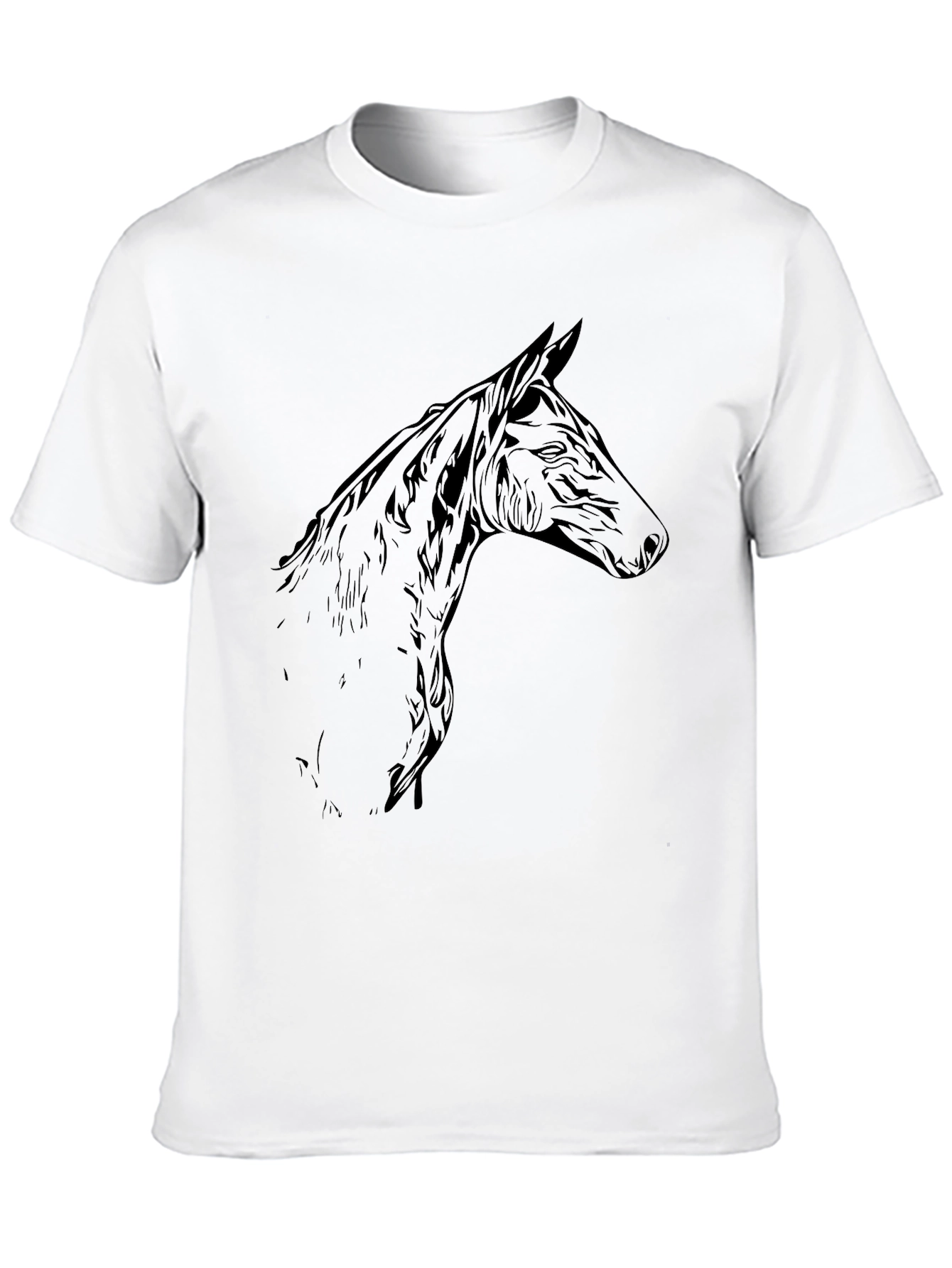 Horse Head Graphic Tee - Mens Black T-Shirt