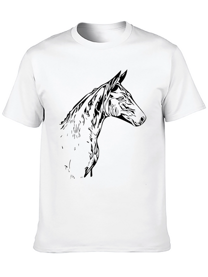Horse Head Graphic Tee - Mens Black T-Shirt
