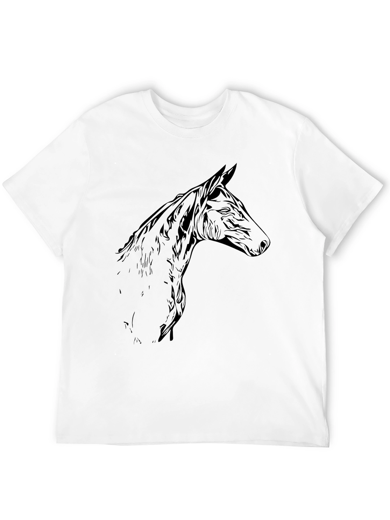 Horse Head Graphic Tee - Mens Black T-Shirt