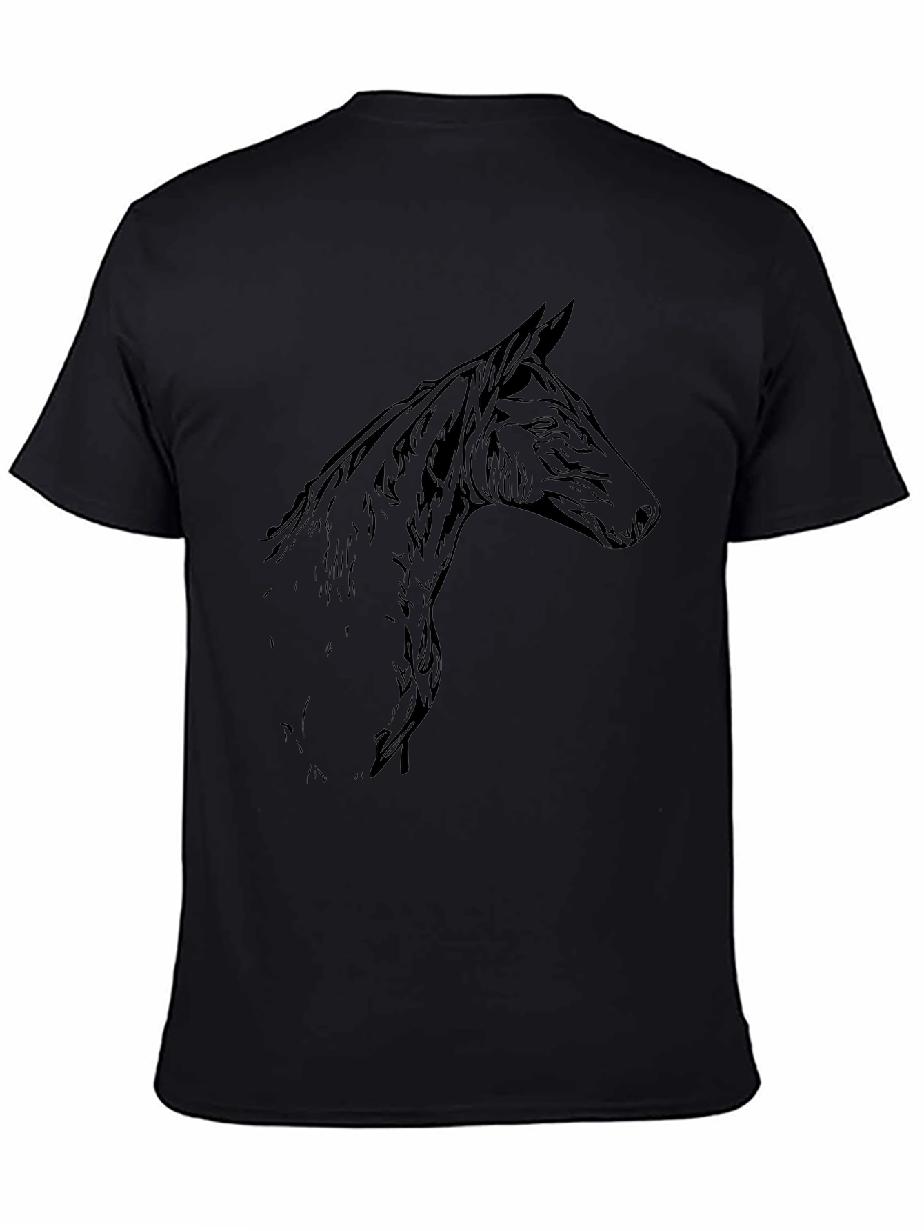 Horse Head Graphic Tee - Mens Black T-Shirt