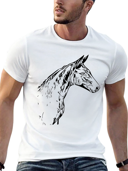 Horse Head Graphic Tee - Mens Black T-Shirt