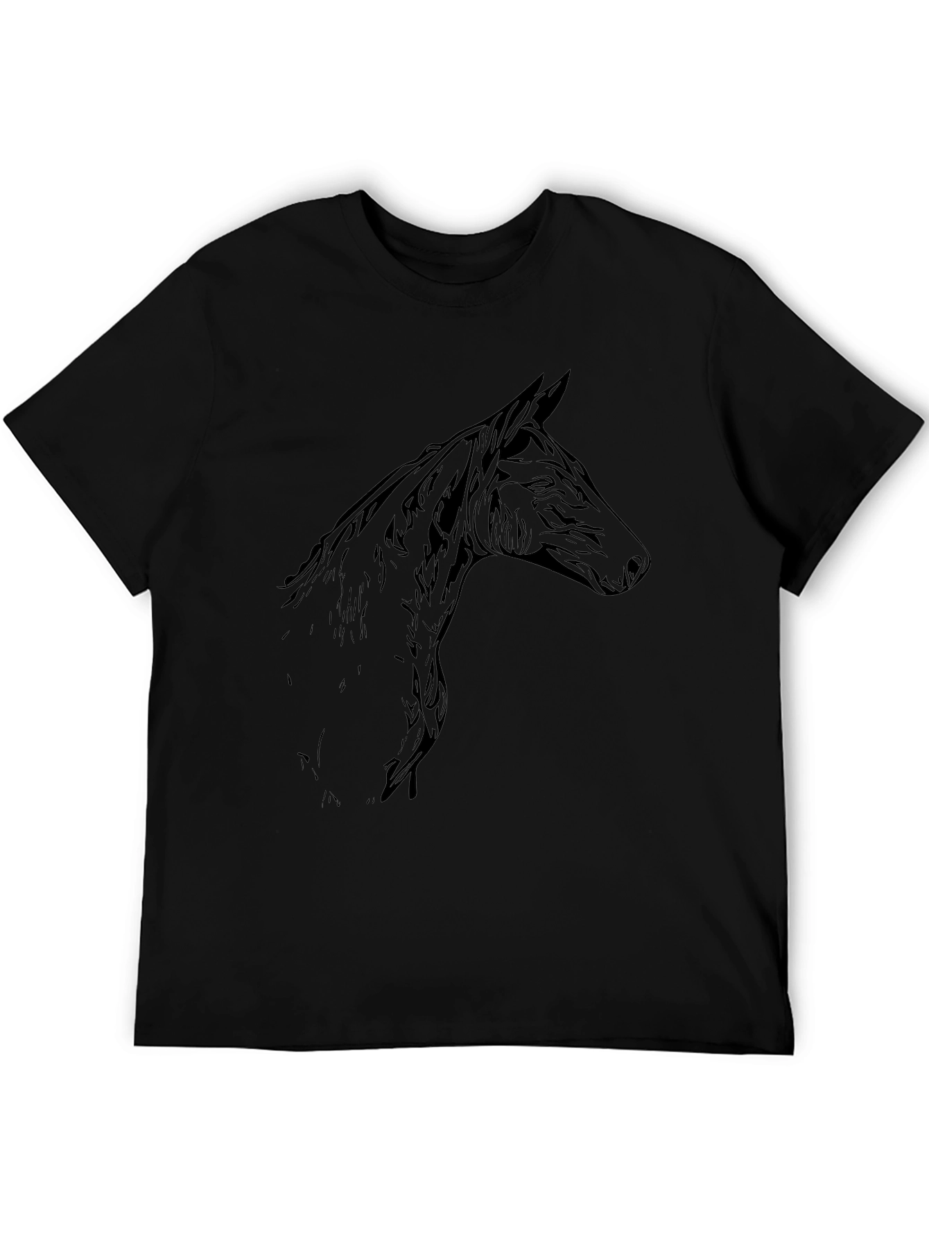 Horse Head Graphic Tee - Mens Black T-Shirt