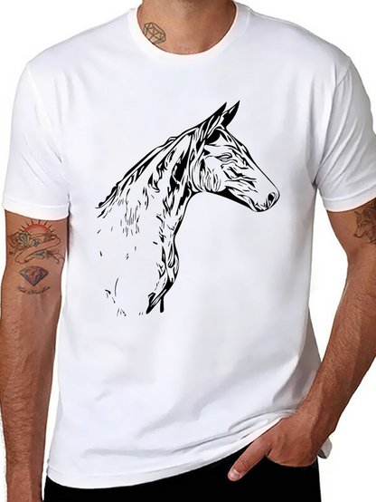Horse Head Graphic Tee - Mens Black T-Shirt