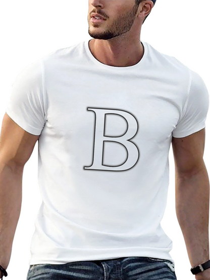 Black Letter B T-Shirt - Stylish Initial Tee