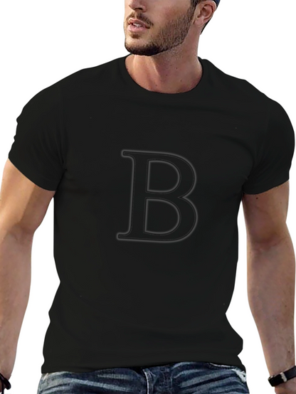 Black Letter B T-Shirt - Stylish Initial Tee