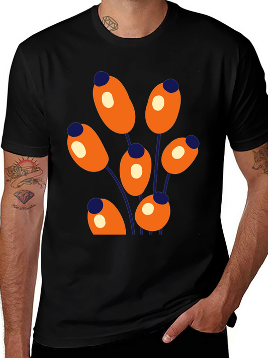 Abstract Floral Graphic Print Crew Neck T-Shirt