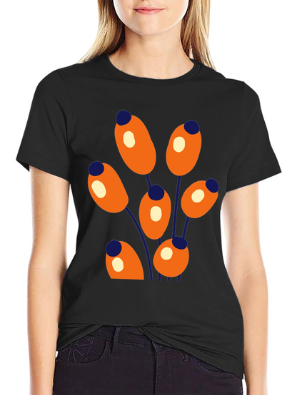 Abstract Floral Graphic Print Crew Neck T-Shirt