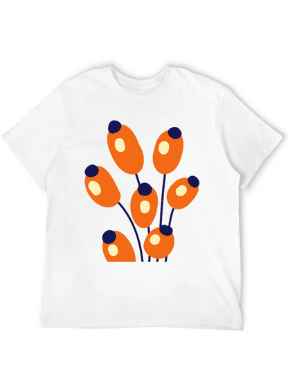 Abstract Floral Graphic Print Crew Neck T-Shirt