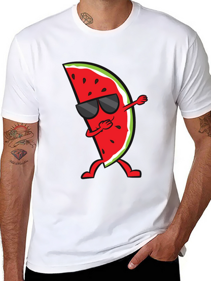 Dabbing Watermelon Graphic Tee - Summer Fun Shirt