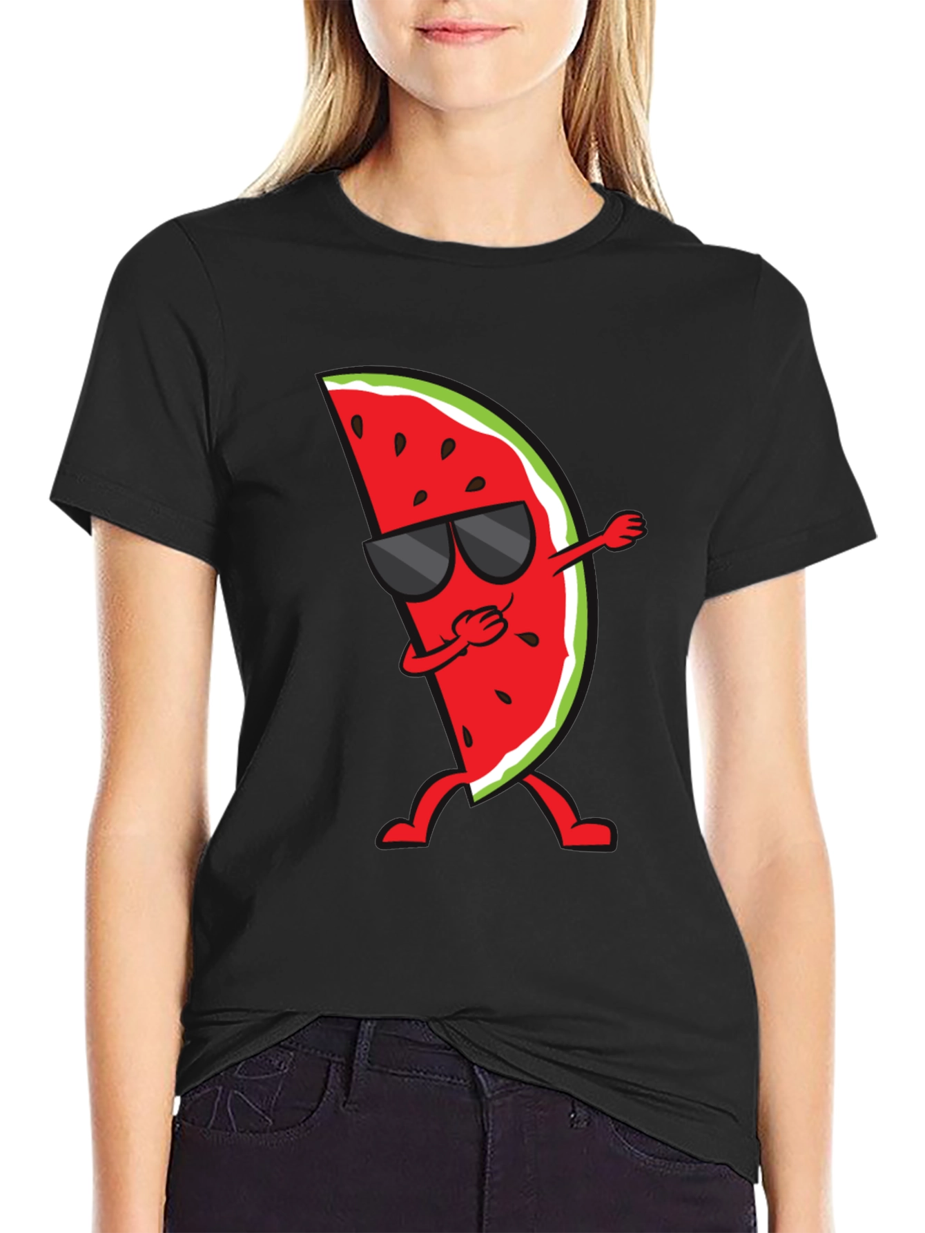 Dabbing Watermelon Graphic Tee - Summer Fun Shirt