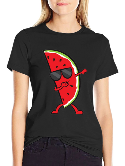 Dabbing Watermelon Graphic Tee - Summer Fun Shirt