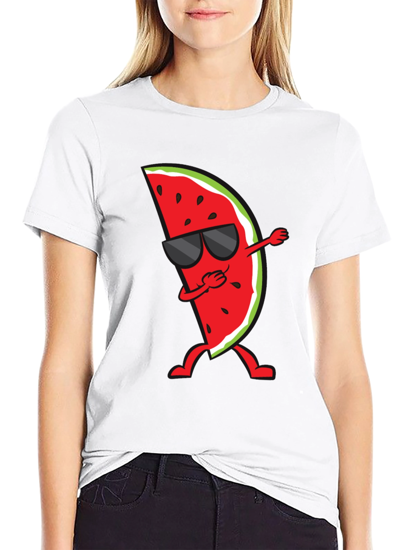 Dabbing Watermelon Graphic Tee - Summer Fun Shirt