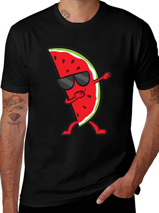 Dabbing Watermelon Graphic Tee - Summer Fun Shirt