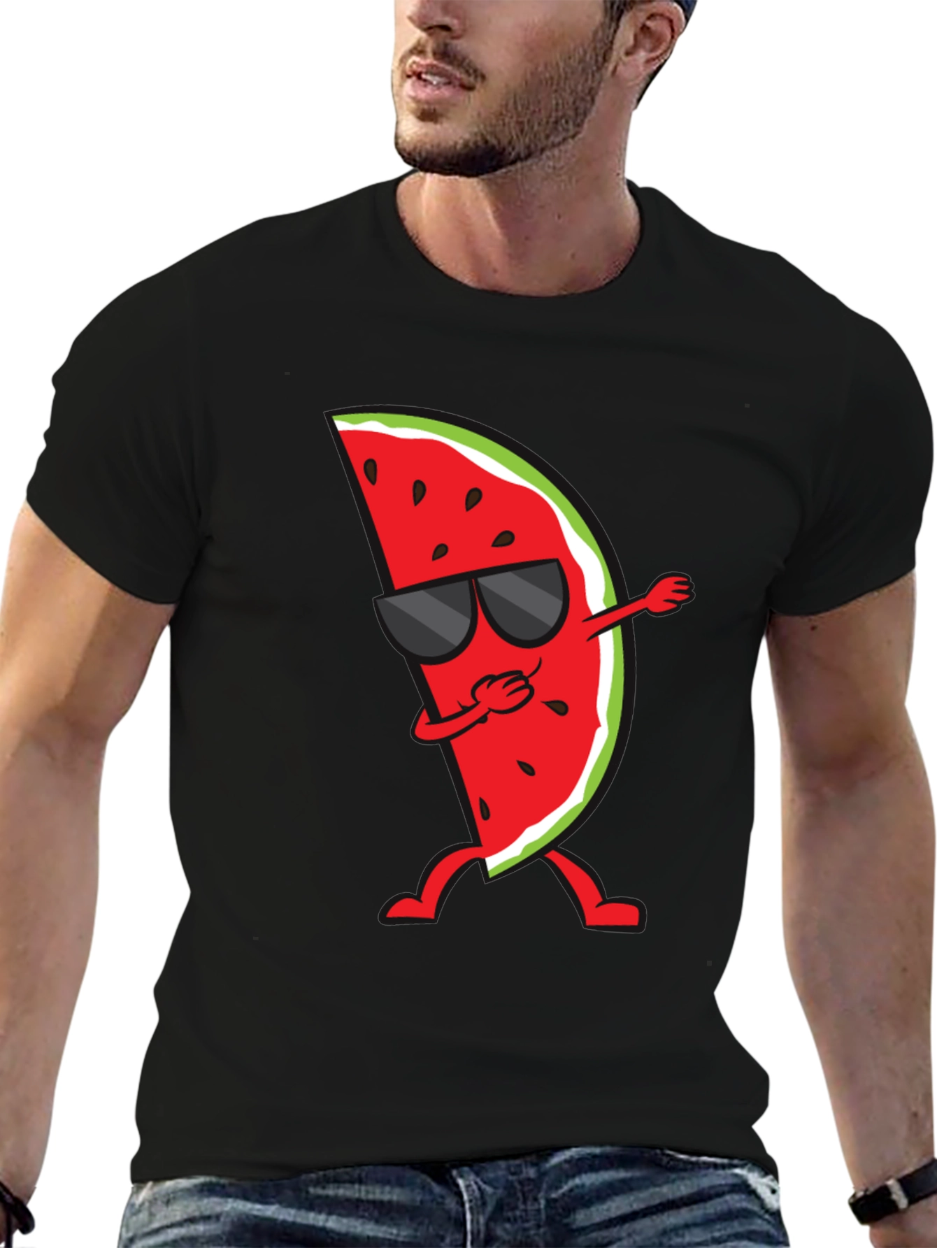 Dabbing Watermelon Graphic Tee - Summer Fun Shirt