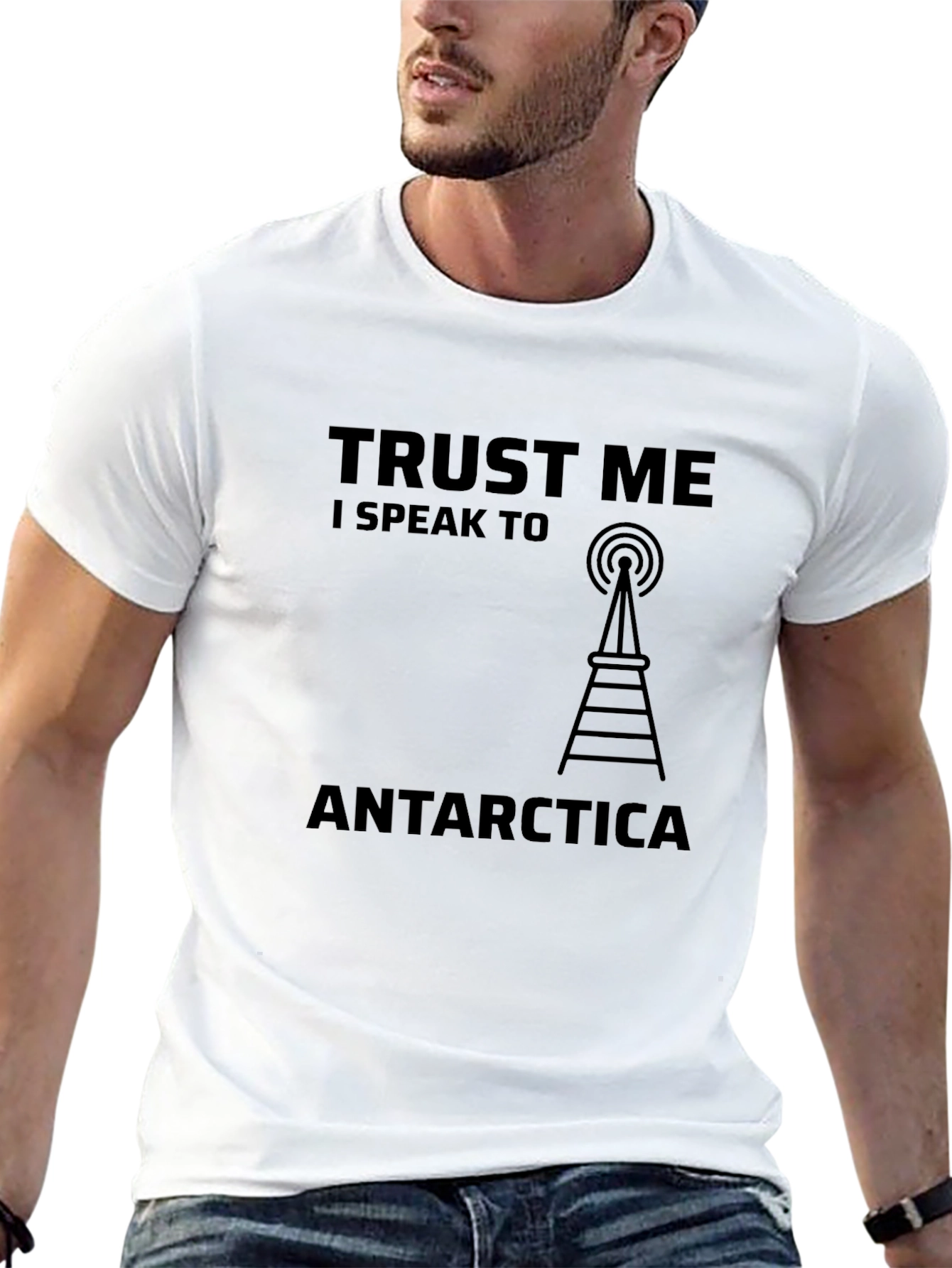 Trust Me I Speak to Antarctica Black T-Shirt