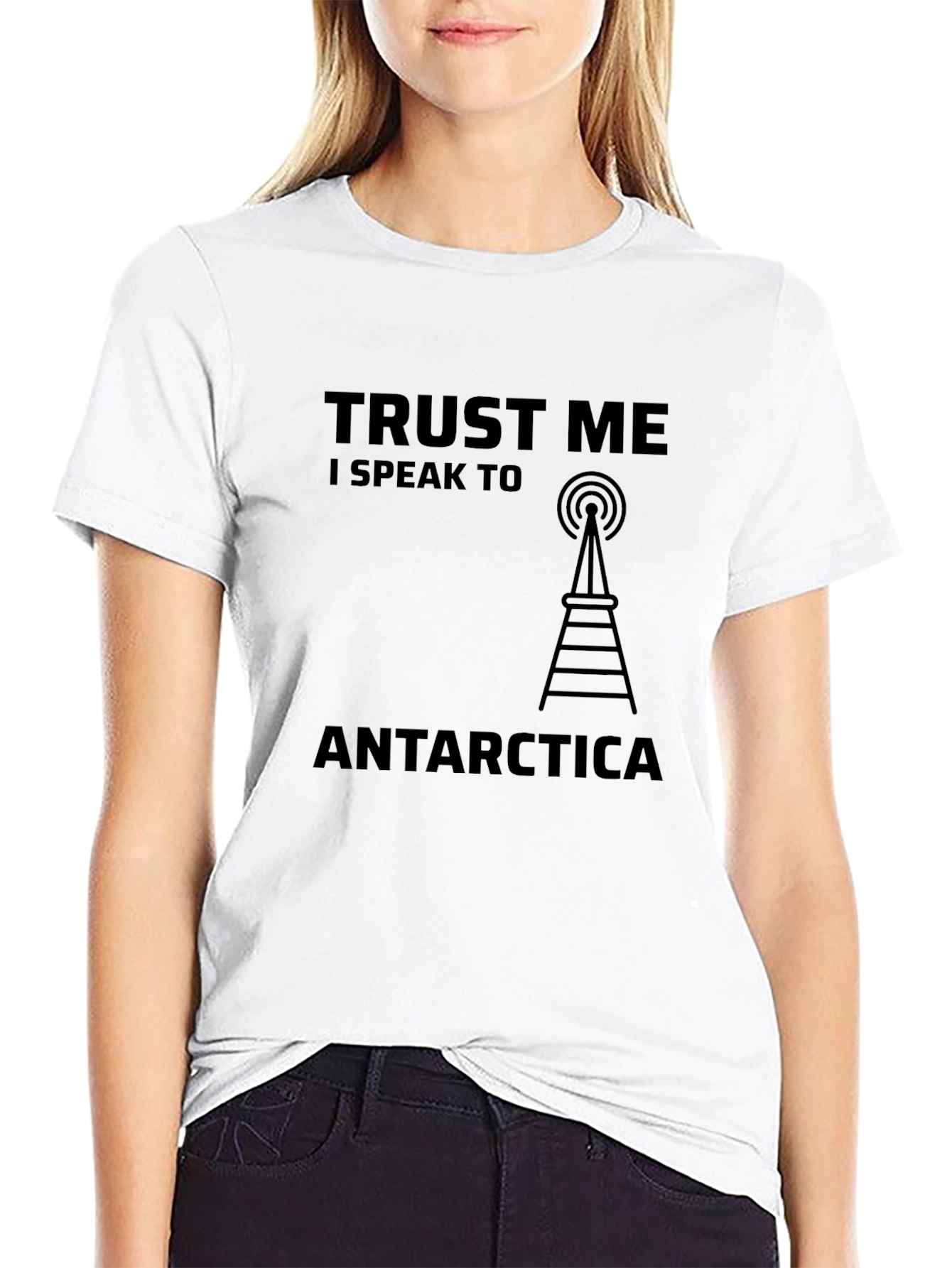 Trust Me I Speak to Antarctica Black T-Shirt