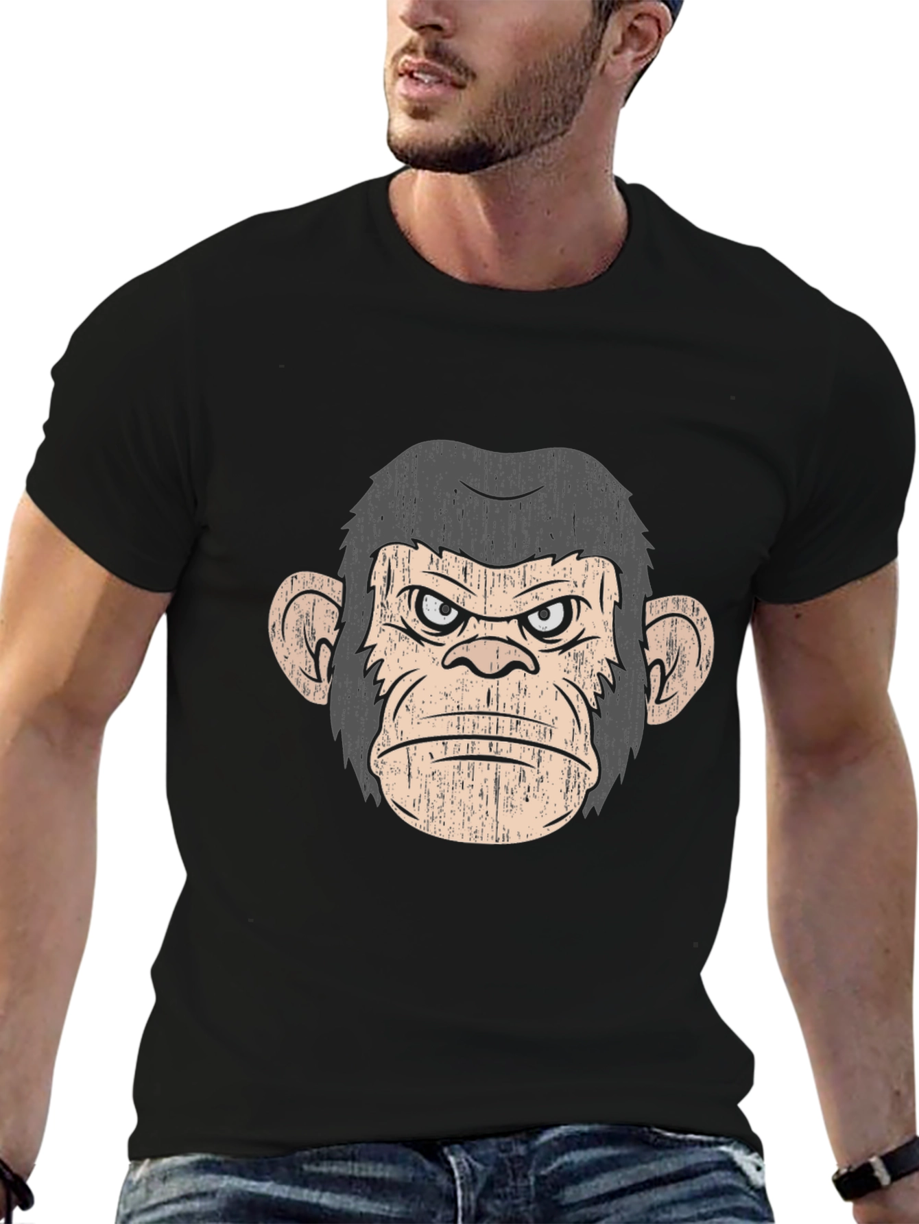 Grumpy Ape Graphic Tee - Mens Black T-Shirt