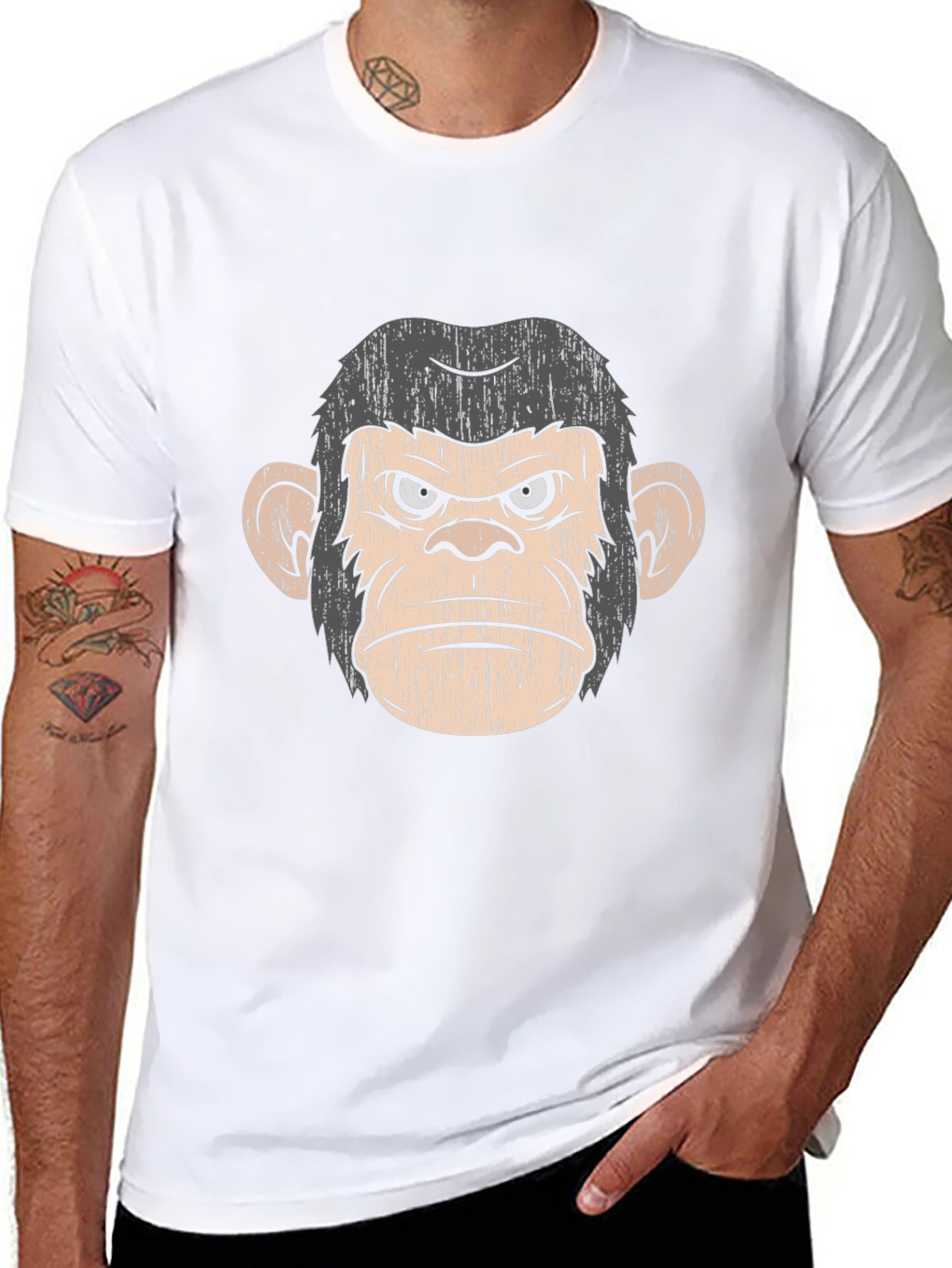 Grumpy Ape Graphic Tee - Mens Black T-Shirt