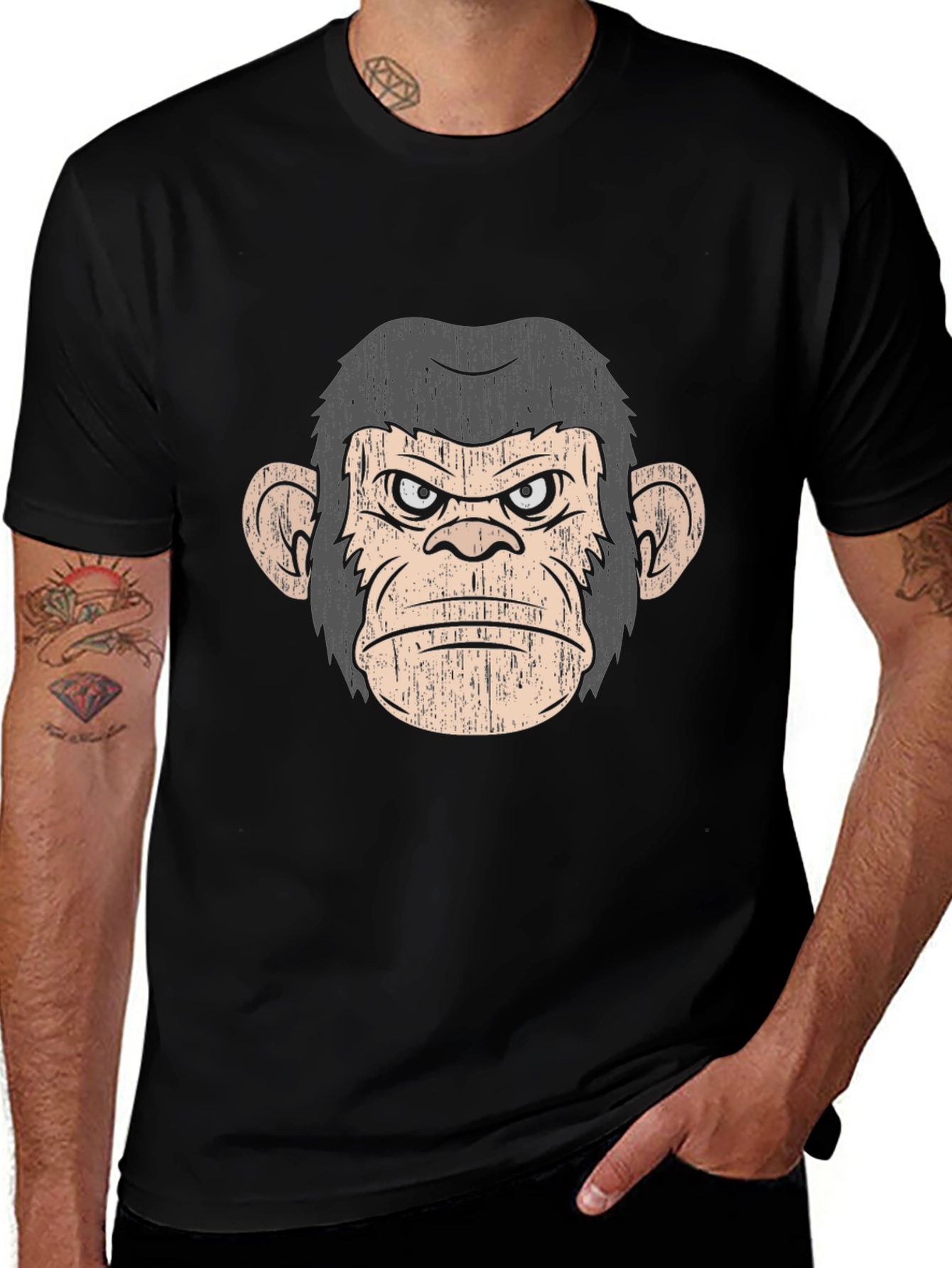 Grumpy Ape Graphic Tee - Mens Black T-Shirt