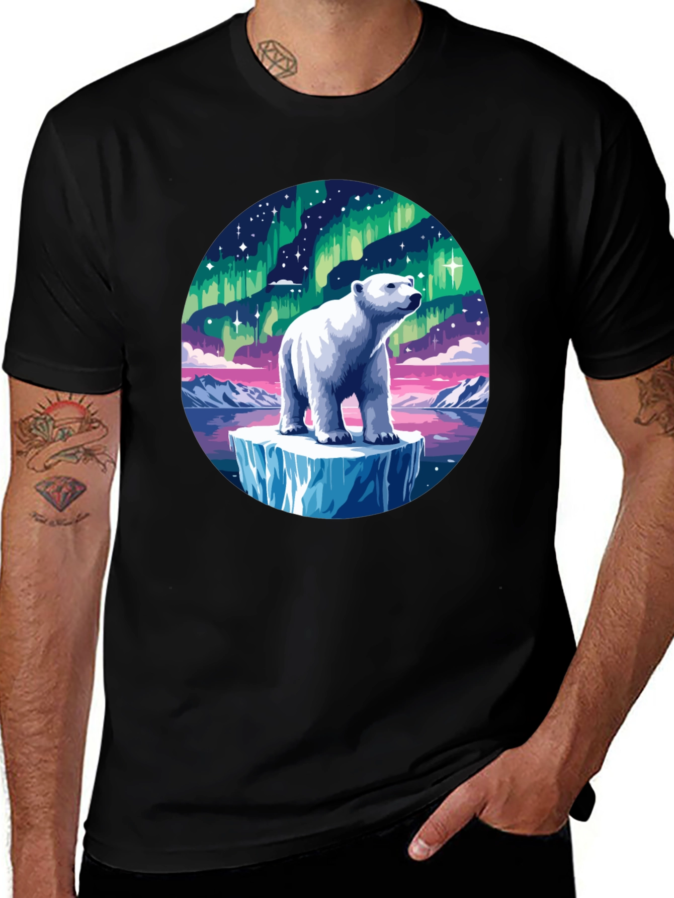 Aurora Polar Bear Graphic Tee