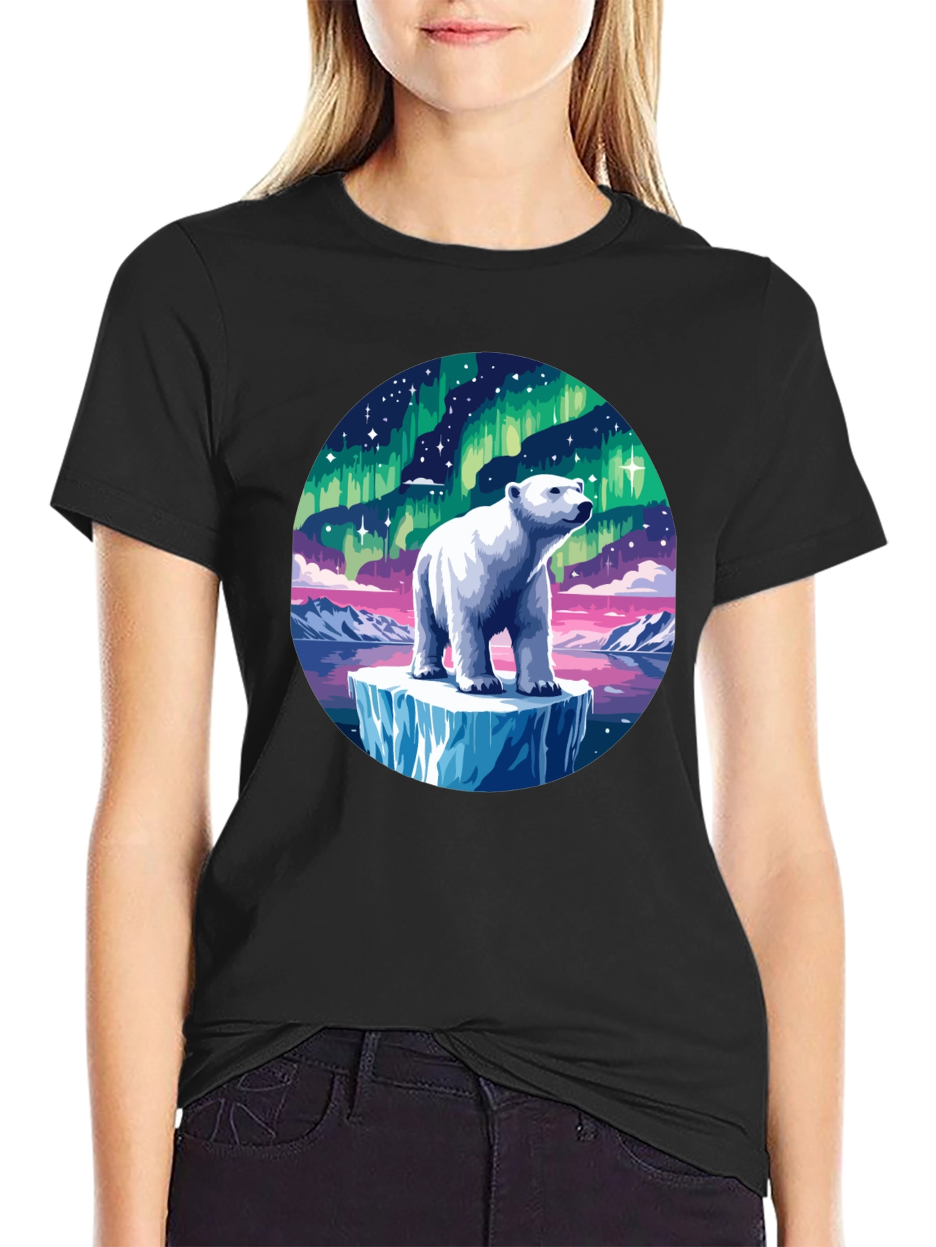 Aurora Polar Bear Graphic Tee