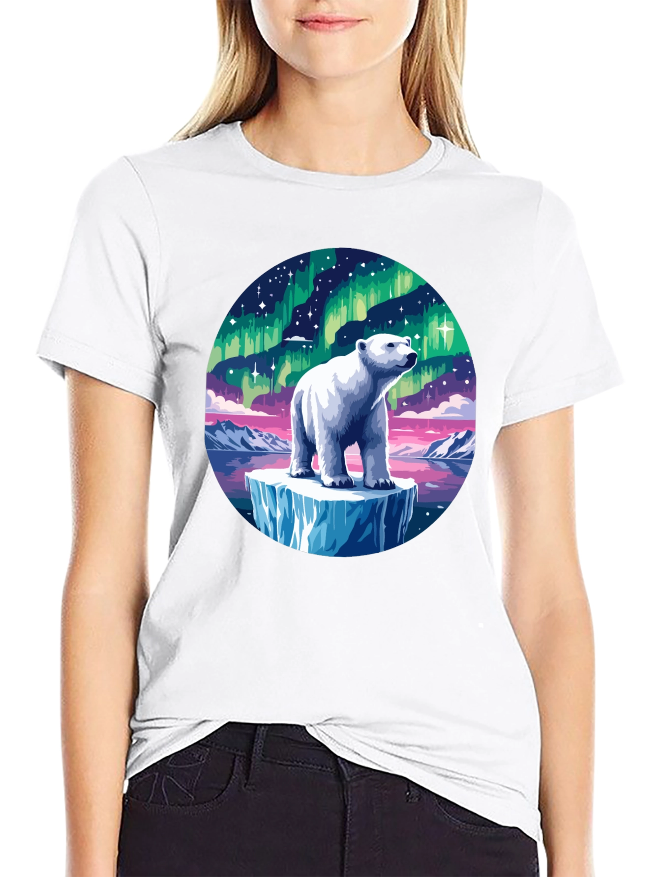 Aurora Polar Bear Graphic Tee